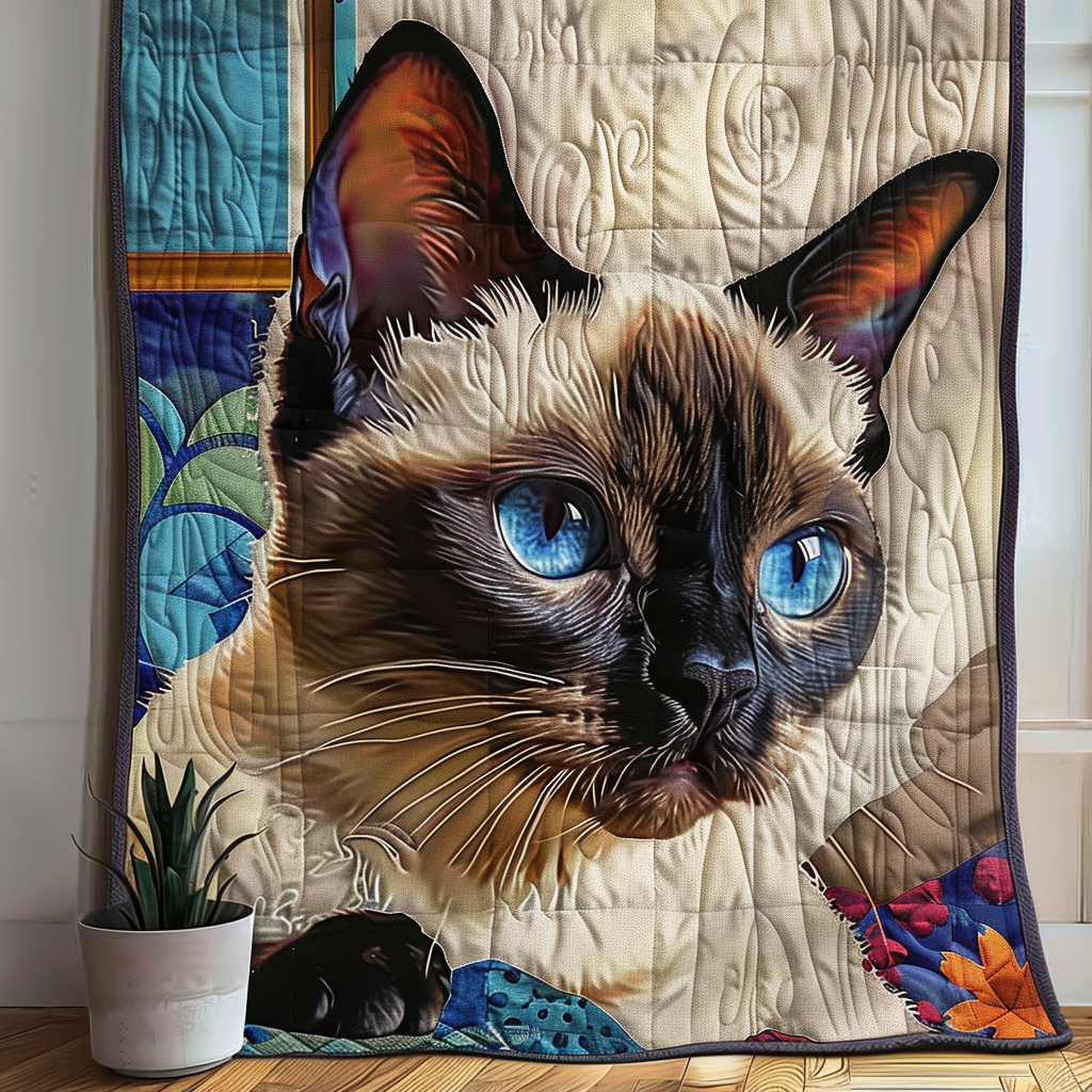 Siamese Cat Magic Quilted Blanket NCU0DV5872