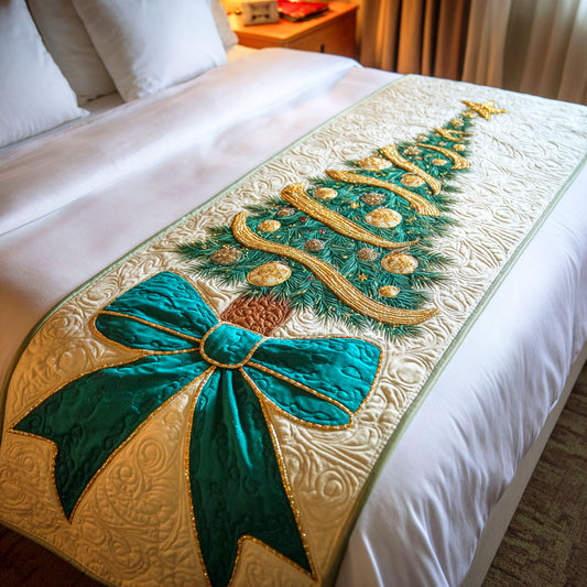 Silent Evergreen Quilted Bed Runner NCU0TD568