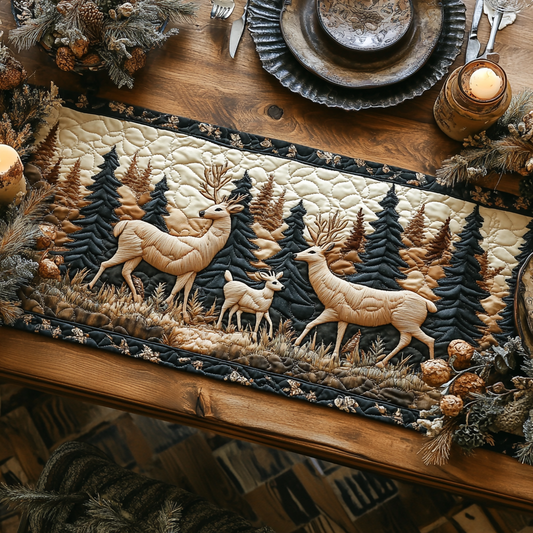 Silent Antlers Quilted Table Runner NCU0DV5083