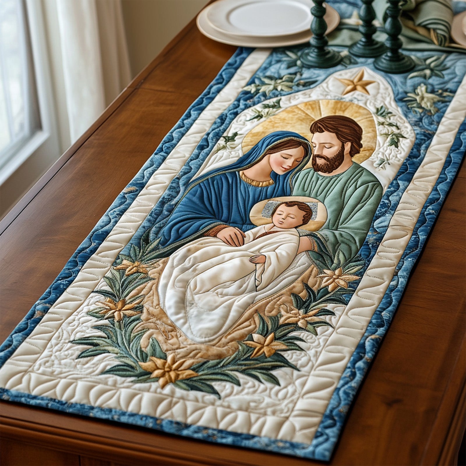 Silent Blessing Quilted Table Runner NCU0PT1315 – Vantique