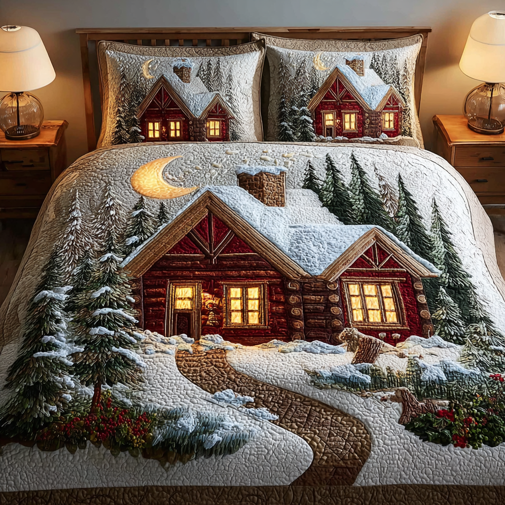 Silent Cabin 3-Piece Quilted Bedding Set NCU0DK11159