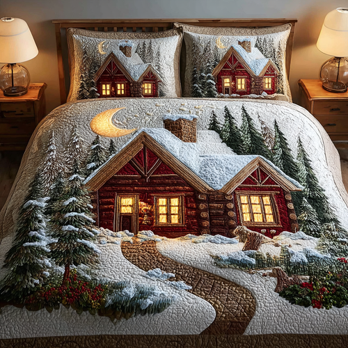 Silent Cabin 3-Piece Quilted Bedding Set NCU0DK11159