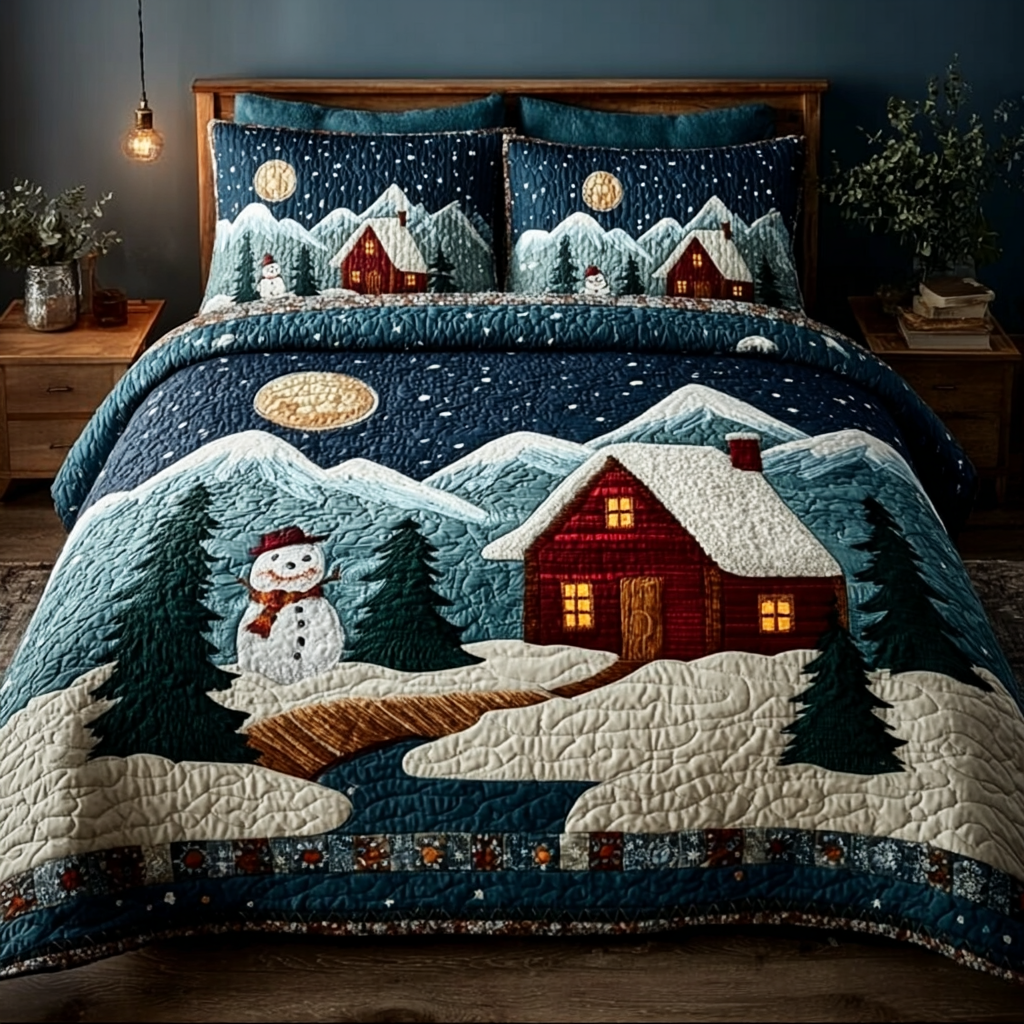 Silent Cabin 3-Piece Quilted Bedding Set NCU0DK11323