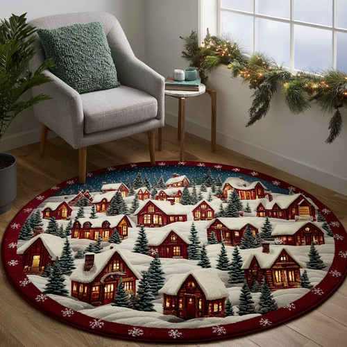 Silent Cabin Quilted Round Mat NCU0DK11356