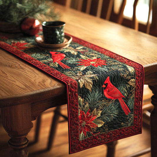 Silent Evergreen Quilted Table Runner NCU0TV256