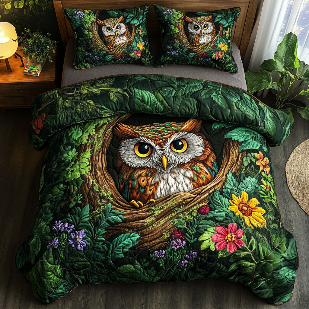 Silent Flight 3-Piece Quilted Bedding Set NCU0DV3267