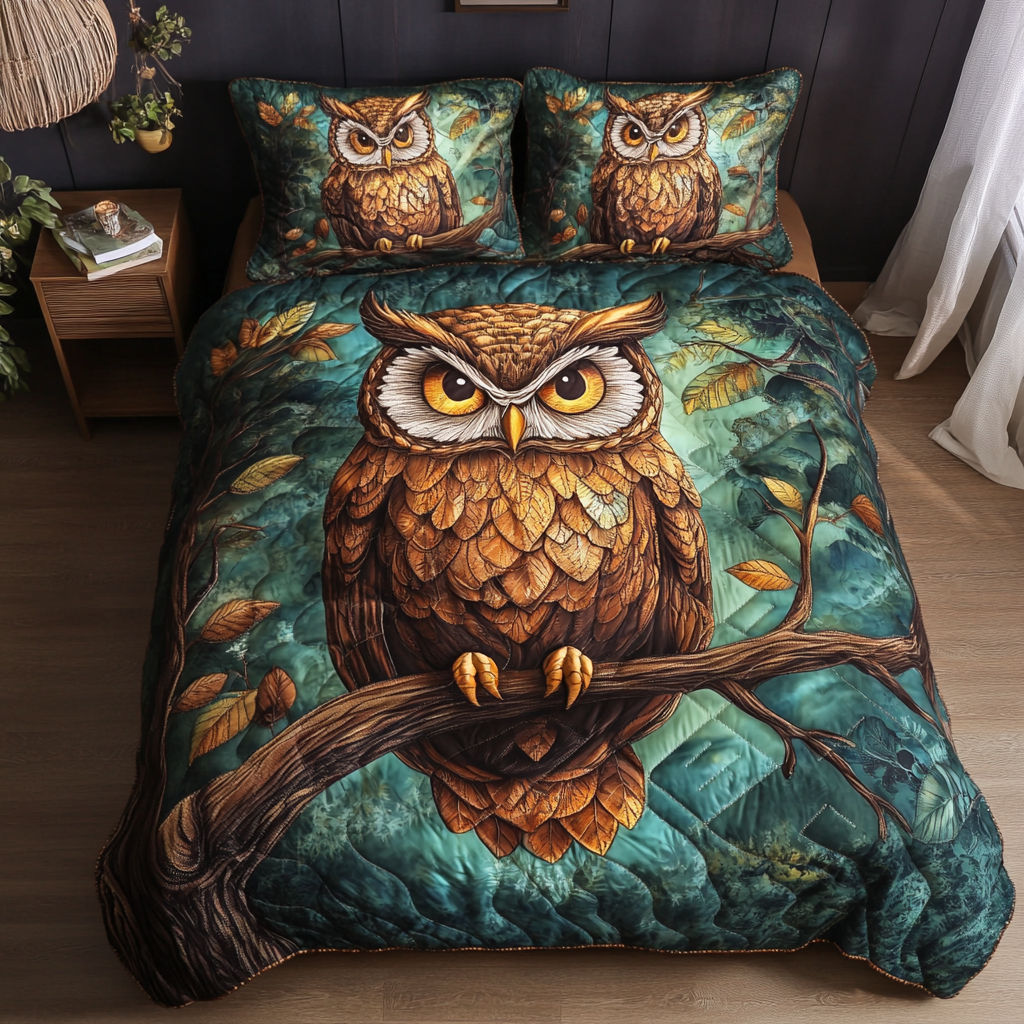 Silent Guardian 3-Piece Quilted Bedding Set NCU0DK4556