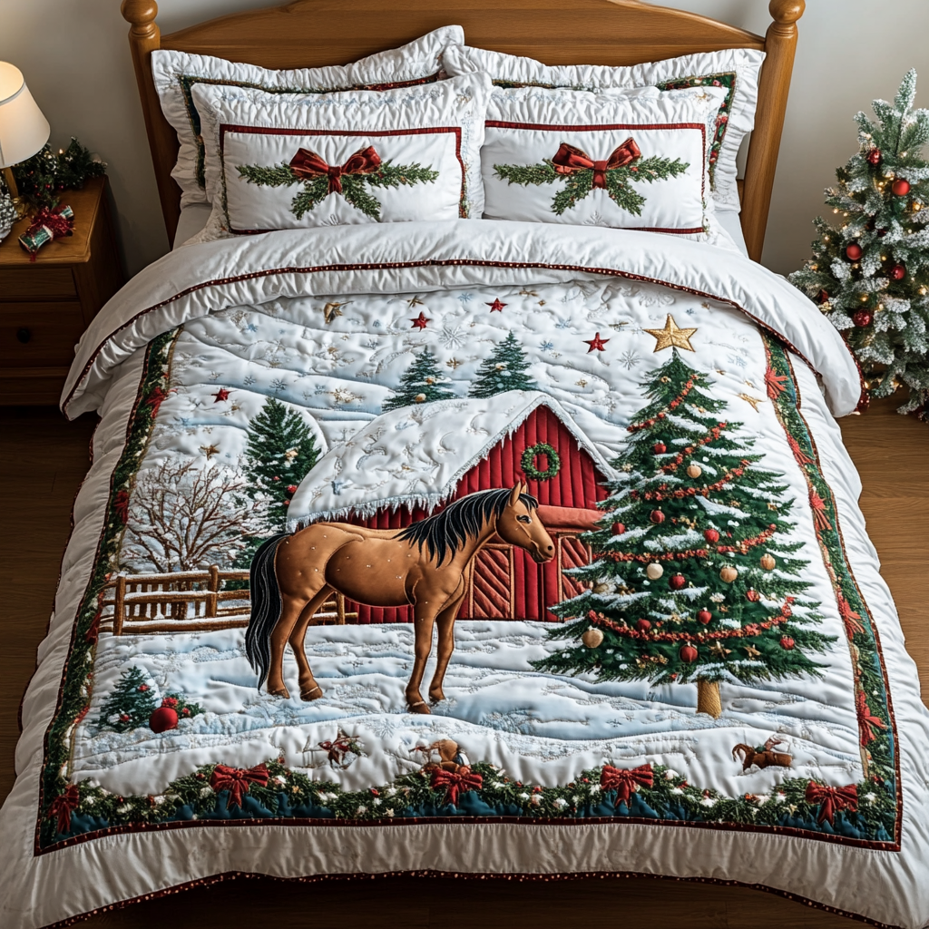 Silent Herd 3-Piece Quilted Bedding Set NCU0DK9946