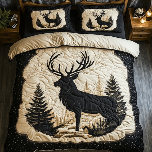 Silent Hooves 3-Piece Quilted Bedding Set NCU0DK4895