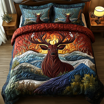 Silent Hooves 3-Piece Quilted Bedding Set NCU0DK4941