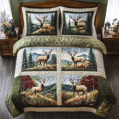 Silent Hooves 3-Piece Quilted Bedding Set NCU0DK5671
