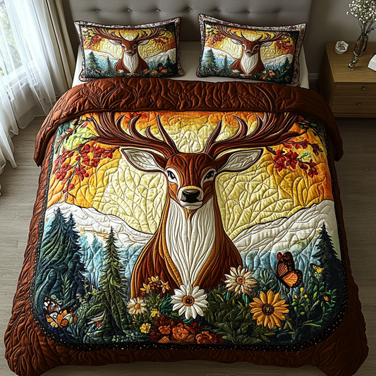 Silent Hooves 3-Piece Quilted Bedding Set NCU0DV3151