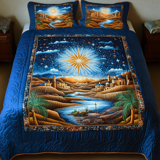 Silent Night 3-Piece Quilted Bedding Set NCU0VH1168