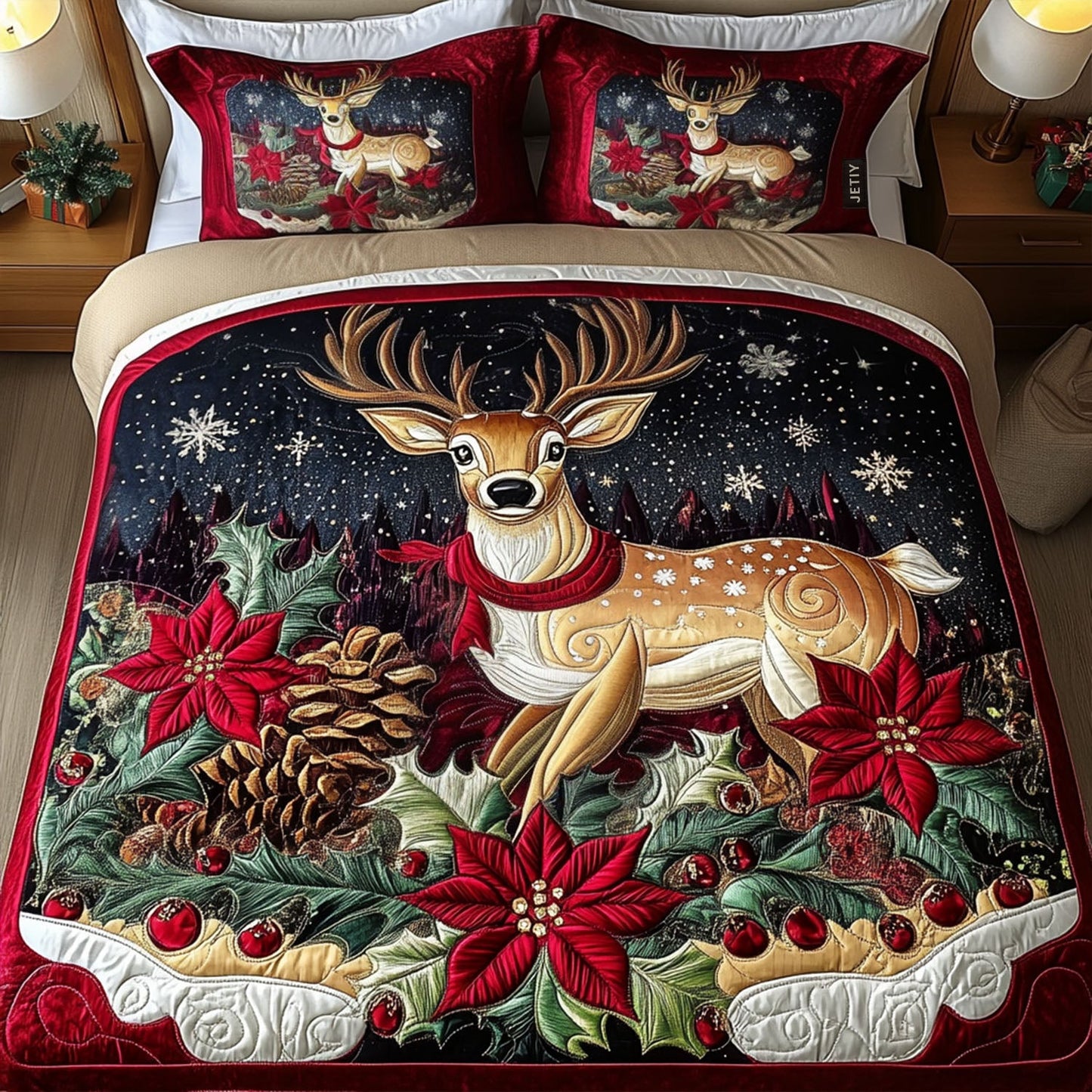 Silent Night Charm 3-Piece Quilted Bedding Set NCU0PT2157