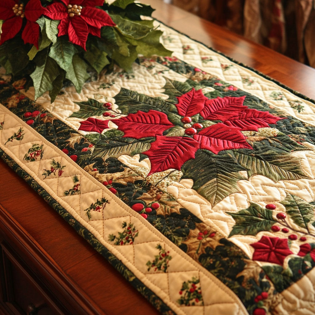 Silent Night Spark Quilted Table Runner NCU0PT9055