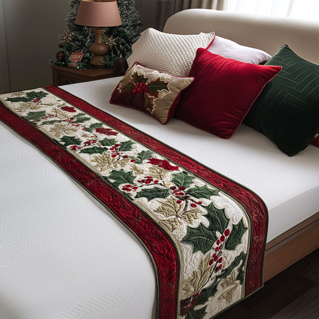 Silent Night Sparkle Quilted Bed Runner NCU0PT8866