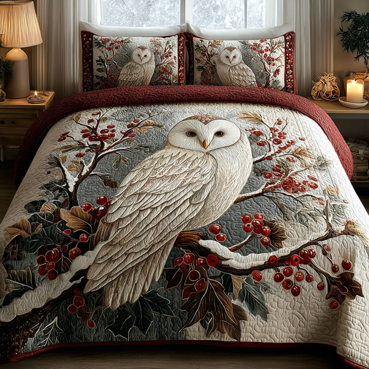 Silent Owl 3-Piece Quilted Bedding Set NCU0DK10481
