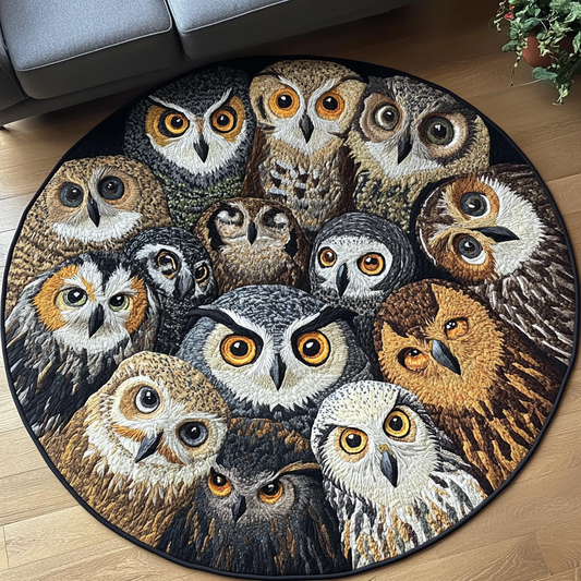Silent Owl Quilted Round Mat NCU0DK7919
