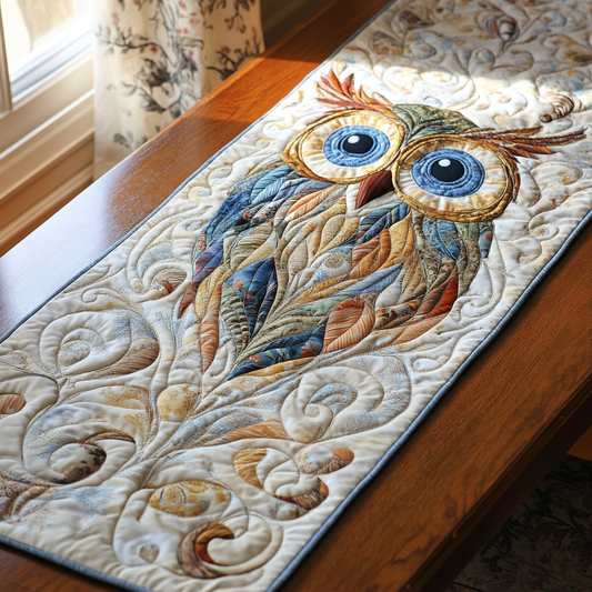 Silent Owl Quilted Table Runner NCU0DK8994