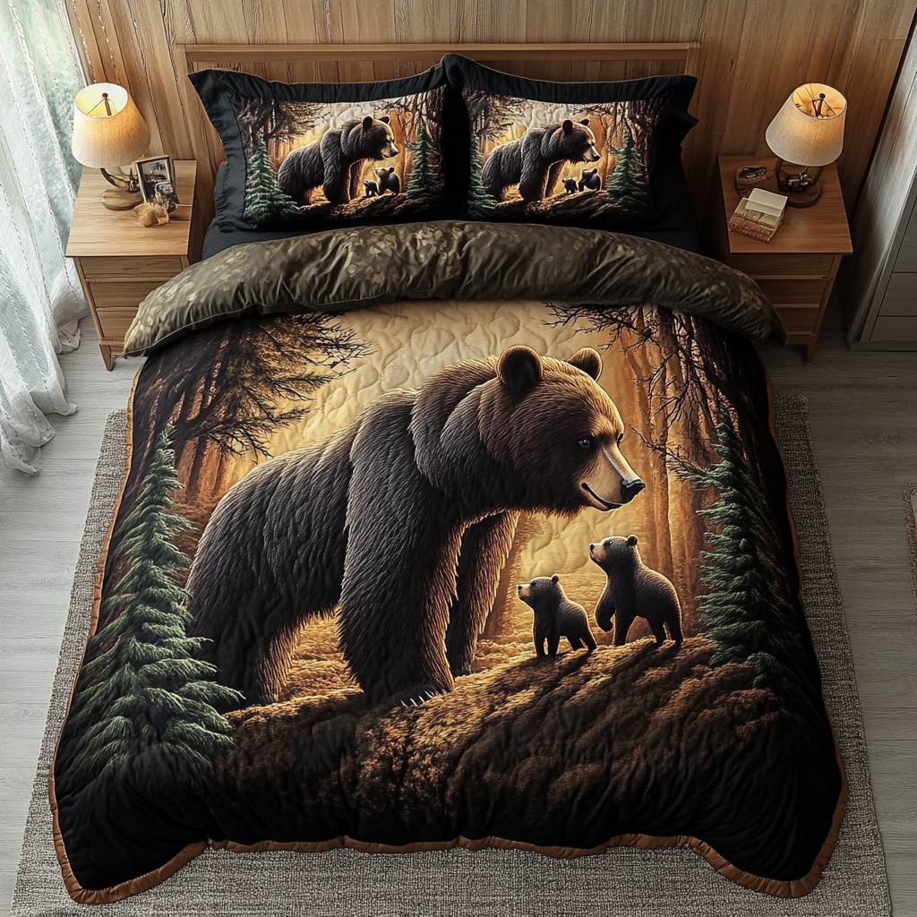 Silent Roar 3-Piece Quilted Bedding Set NCU0DK6822