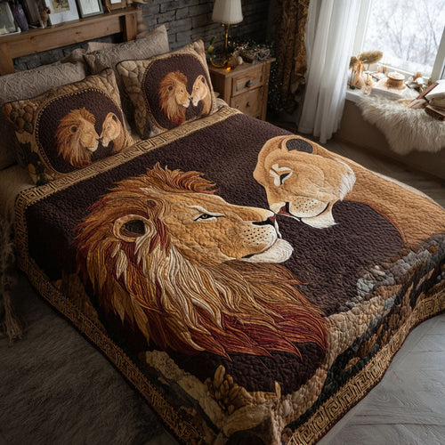 Silent Roar of Love 3-Piece Quilted Bedding Set NCU0PT11045