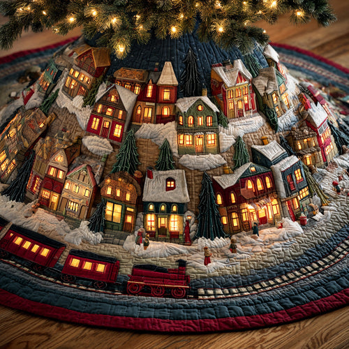 Silent Snow Dreams Christmas Quilted Tree Skirt NCU0TD1738