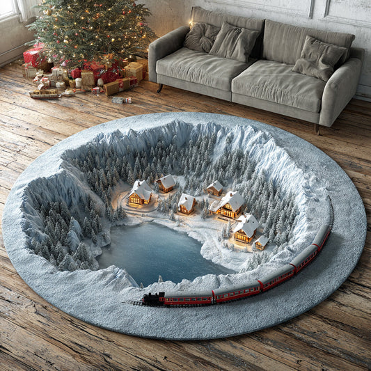 Silent Snow Path Round Carpet NCU0TD1747