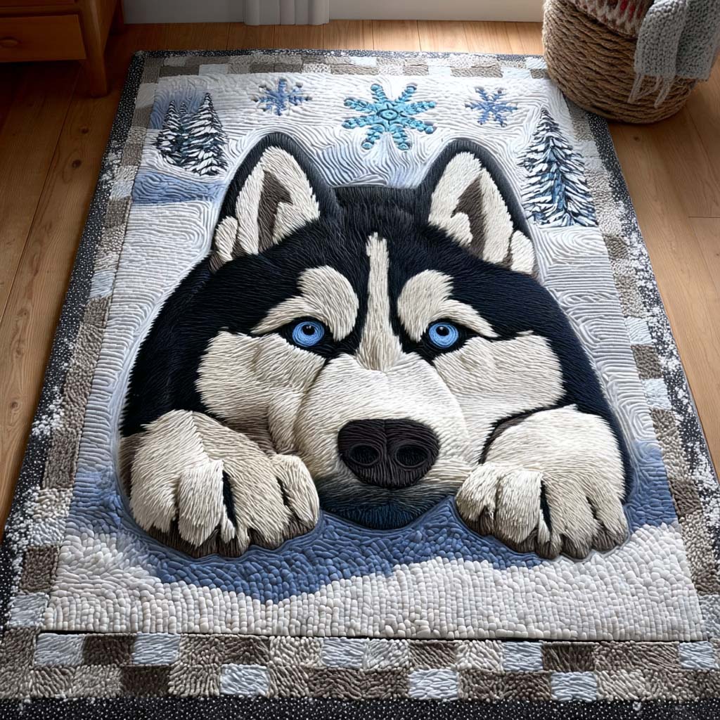 Silent Snow Watcher Area Rug NCU0PT9817