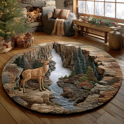 Silent Stag Quilted Round Mat NCU0TD2076