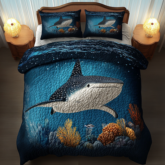 Silent Swimmer 3-Piece Quilted Bedding Set NCU0DV5686