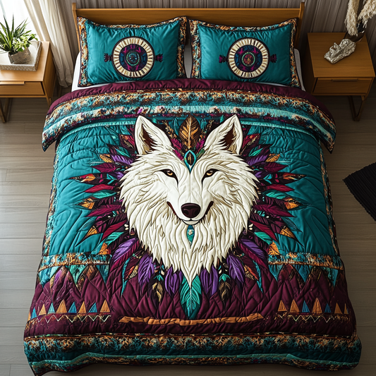 Silent Wolf 3-Piece Quilted Bedding Set NCU0DK8070
