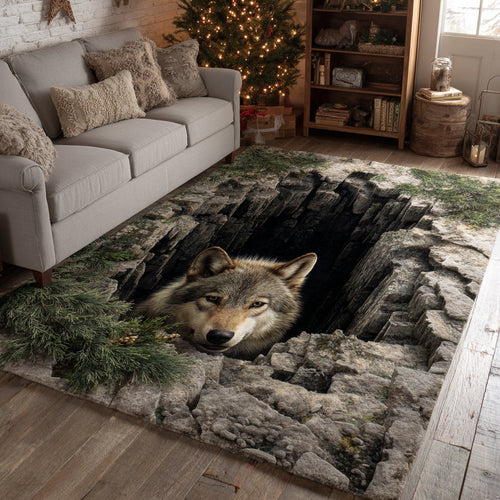 Silent Wolf Chasm Area Rug NCU0HH1544