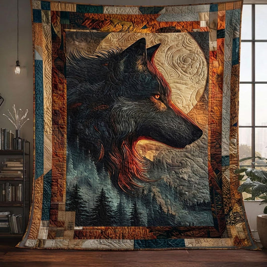 Silent Wolf Quilted Blanket NCU0DV9676