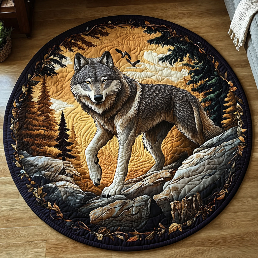 Silent Wolf Quilted Round Mat NCU0DV6515