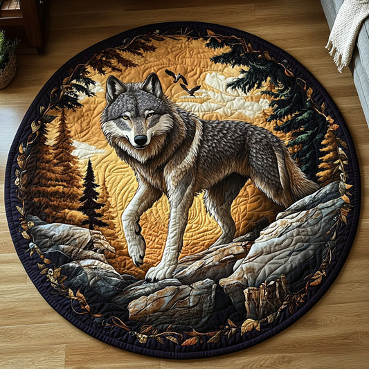 Silent Wolf Quilted Round Mat NCU0DV6515