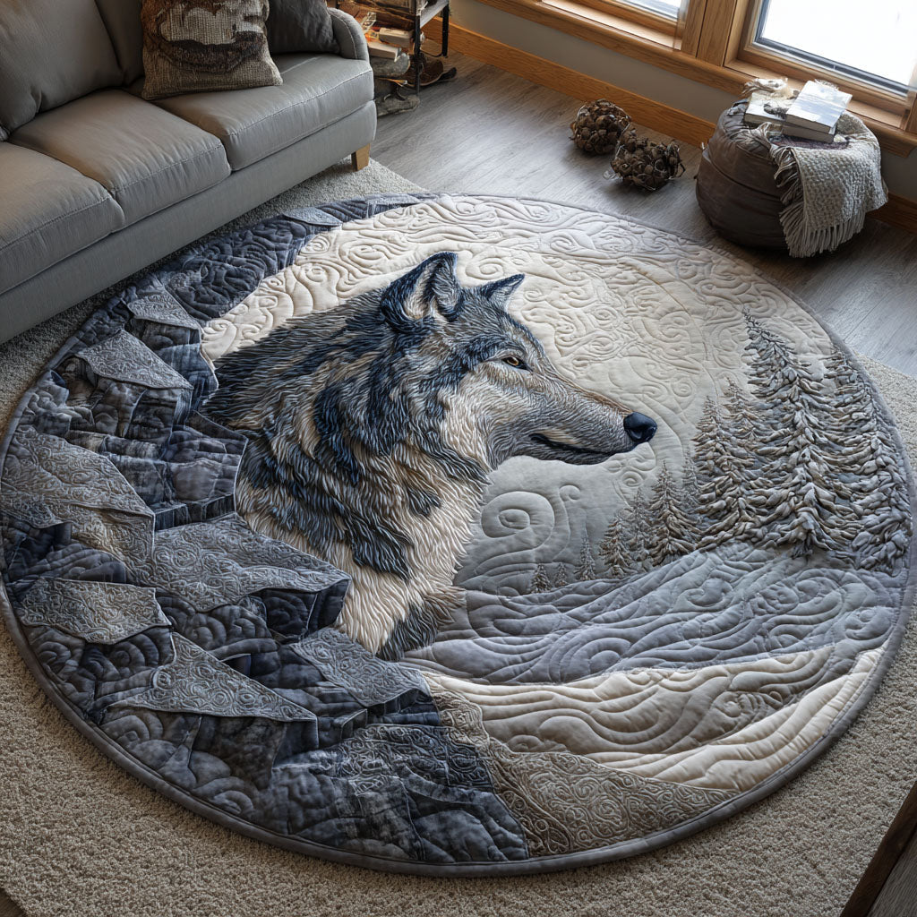 Silent Wolf Quilted Round Mat NCU0TV1428