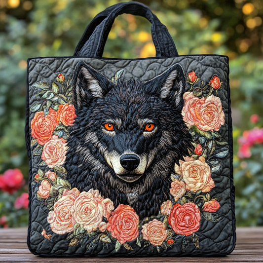 Silent Wolf Quilted Tote Bag NCU0DK8950