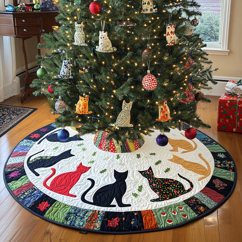 Silhouette Whispers Quilted Christmas Tree Skirt NCU0PT1294