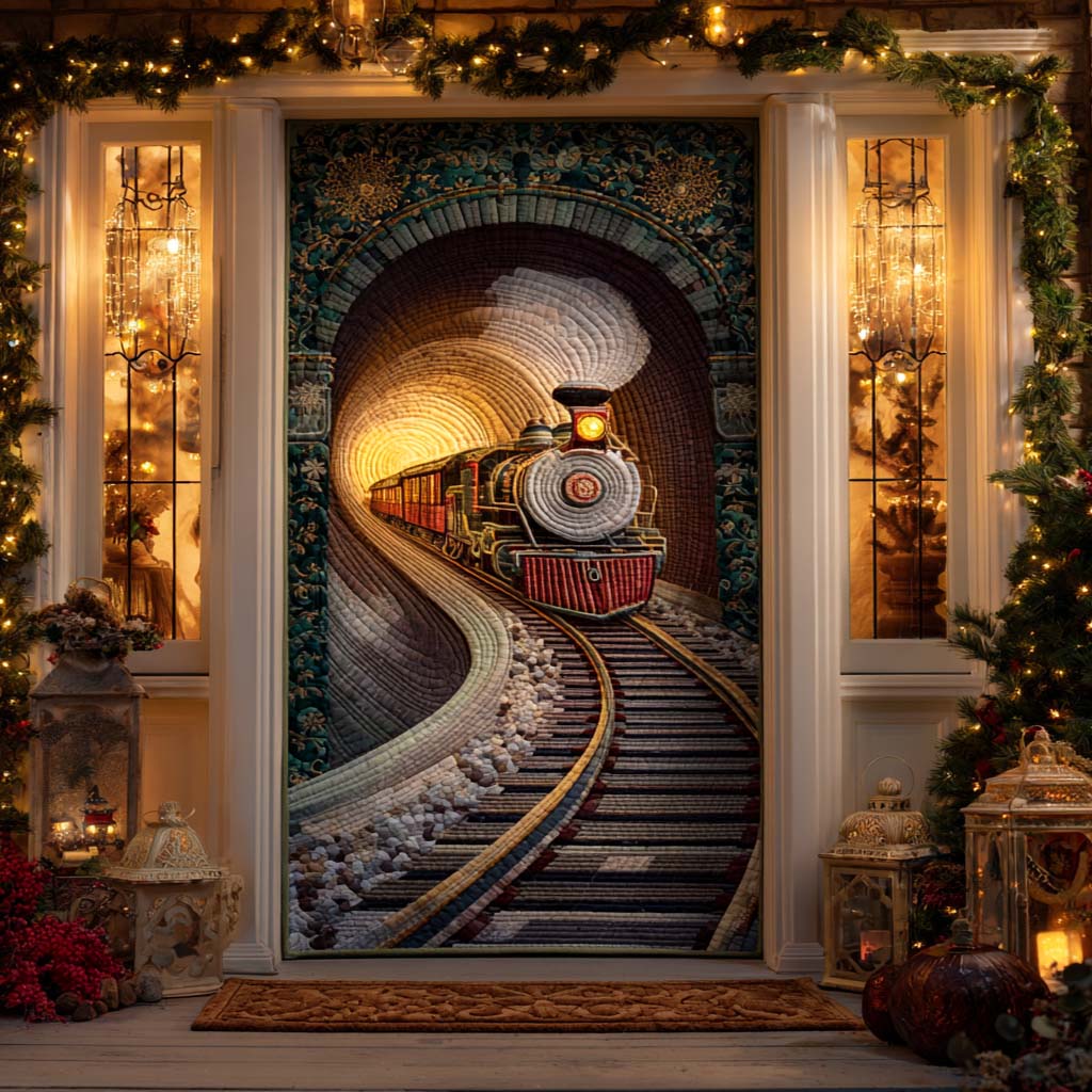 Christmas Train Quilted Door Cover NCU0VT330