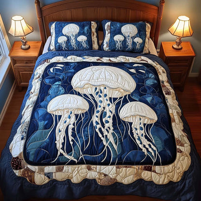 Silver Flow 3-Piece Quilted Bedding Set NCU0NT2203