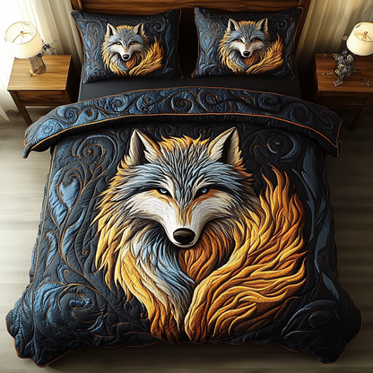 Silver Prowl 3-Piece Quilted Bedding Set NCU0DK4440