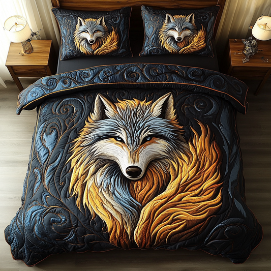 Silver Prowl 3-Piece Quilted Bedding Set NCU0DK4440