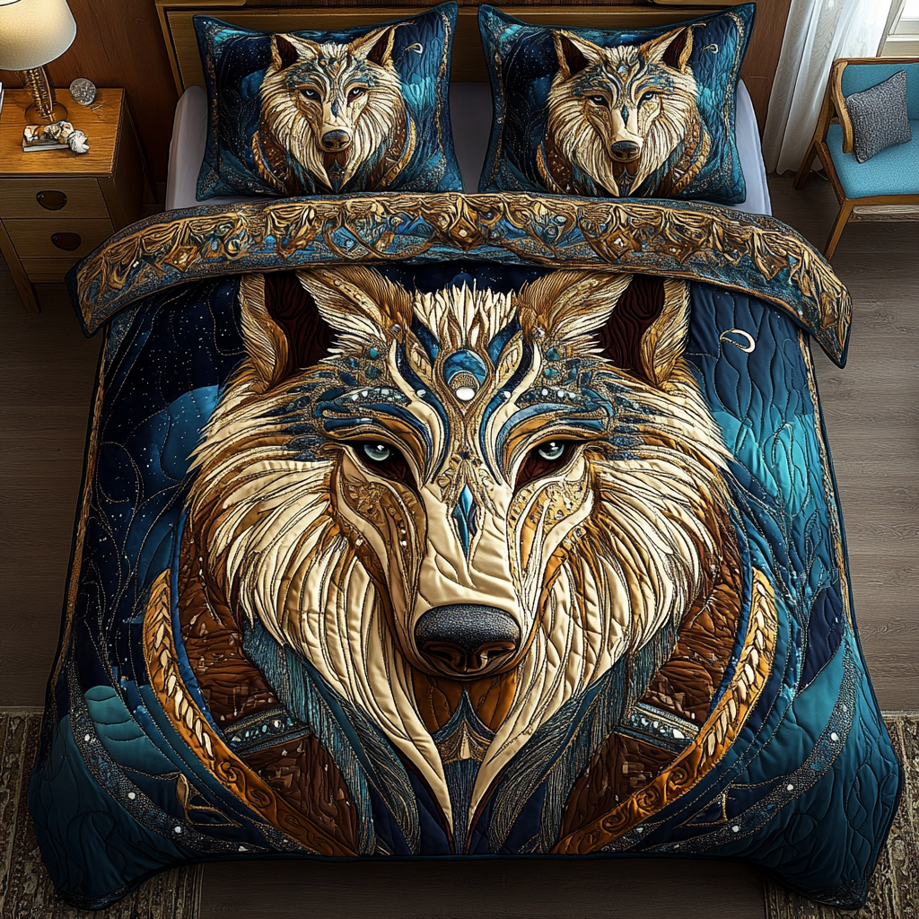 Silver Prowl 3-Piece Quilted Bedding Set NCU0DK5417