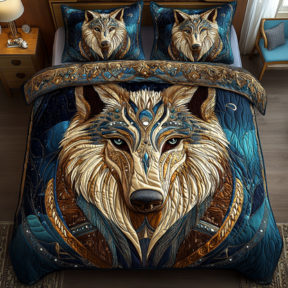 Silver Prowl 3-Piece Quilted Bedding Set NCU0DK5417