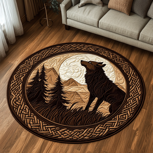 Silver Prowl Quilted Round Mat NCU0DK4863