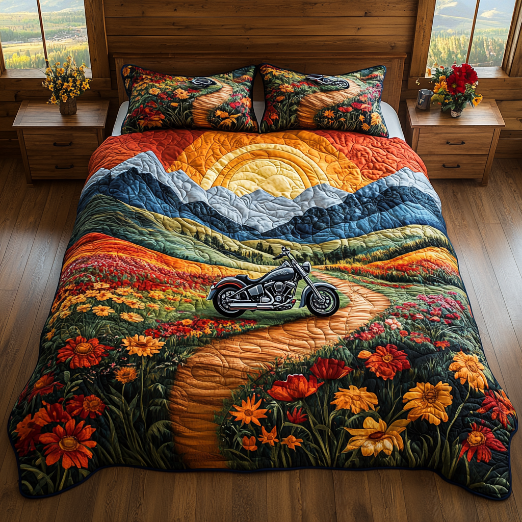 Silver Ride 3-Piece Quilted Bedding Set NCU0DV4349