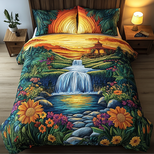 Silver Stream 3-Piece Quilted Bedding Set NCU0DK5560