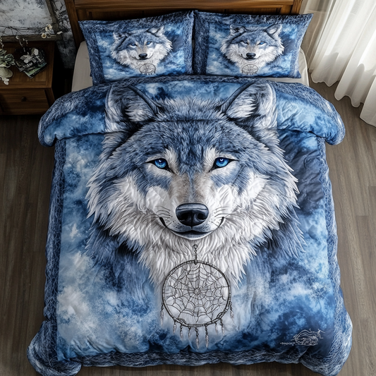 Silver Wolf 3-Piece Quilted Bedding Set NCU0DK8079