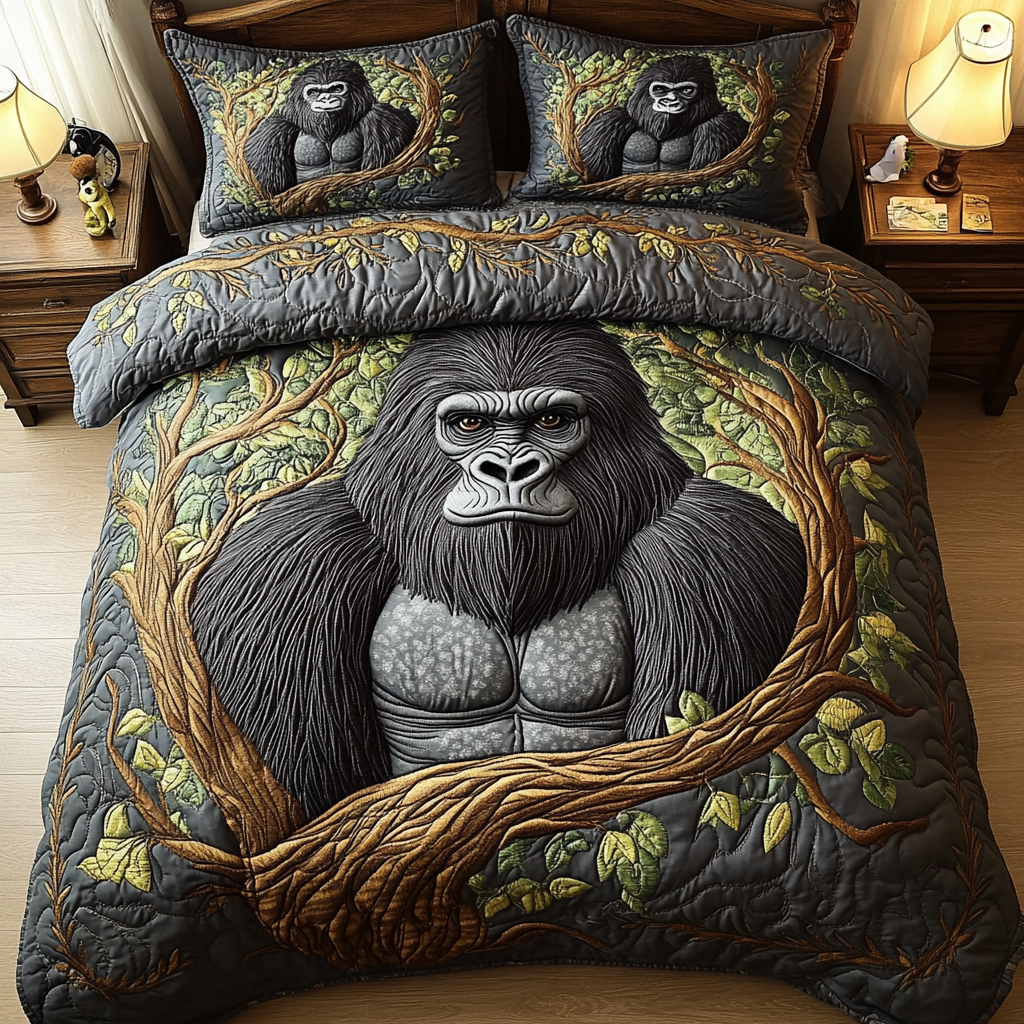 Silverback Strength 3-Piece Quilted Bedding Set NCU0DK4082