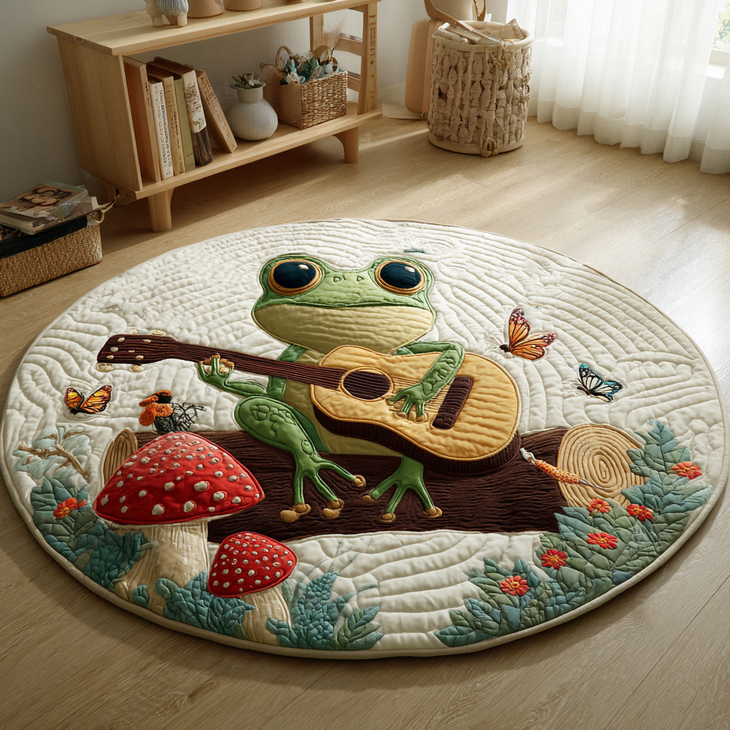Singing Frog Quilted Round Mat NCU0HH144